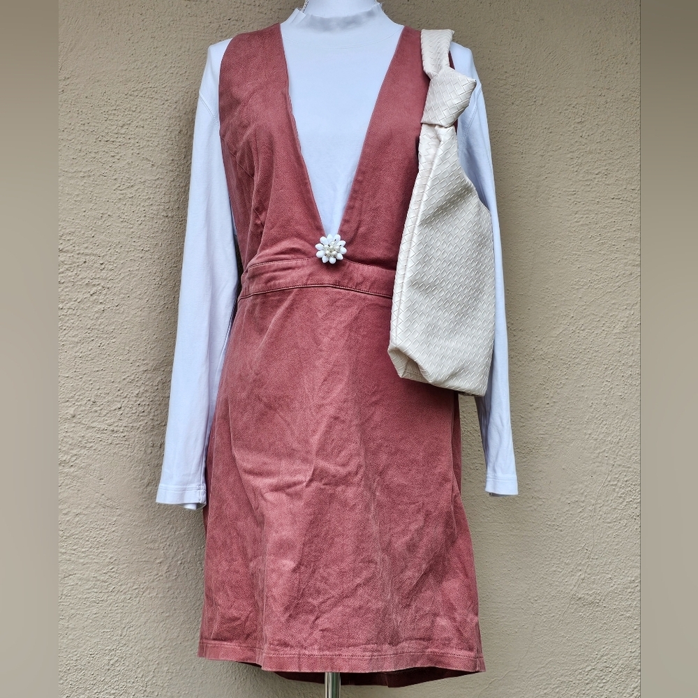Forever 21+ Terracotta Overall Cotton Blend Mini Dress Size 3X